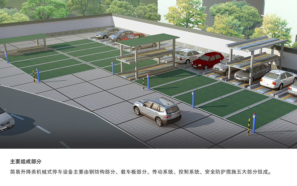 陕西西安PJS2D1正一负一地坑简易升降立体车库设备主要组成部分.jpg